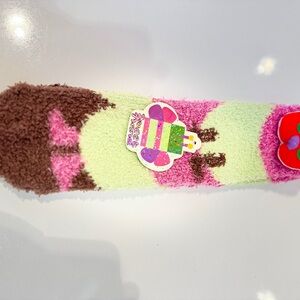 Colorful Fuzzy Socks with Sweet Design